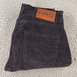 YMC Men's Corduroy Pants Trousers Black Size 28x26 Skater Grunge